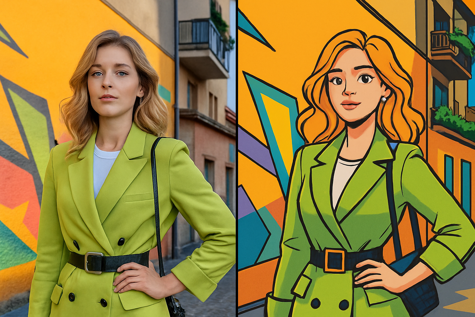 AI Fashion Cartoon Example